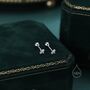 Tiny Hydrangea Flower Inspired Screw Back Earrings In Sterling Silver, thumbnail 4 of 12