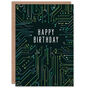 Circuit Board Pattern Tech Computer Geek Birthday Card, thumbnail 1 of 5