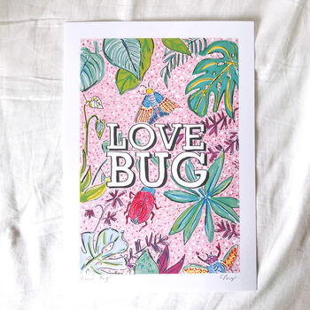 'Love Bug' Typography Illustration Print, 3 of 3