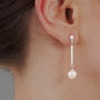 Sterling Silver Drop Earrings With Pearl, thumbnail 1 of 4