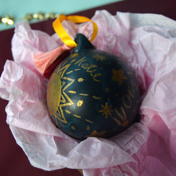 Celestial Hand Painted Ceramic Bauble, 7 of 9