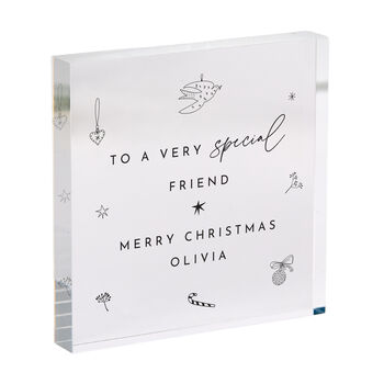 Festive Acrylic Plaque Keepsake For Friends, 4 of 4