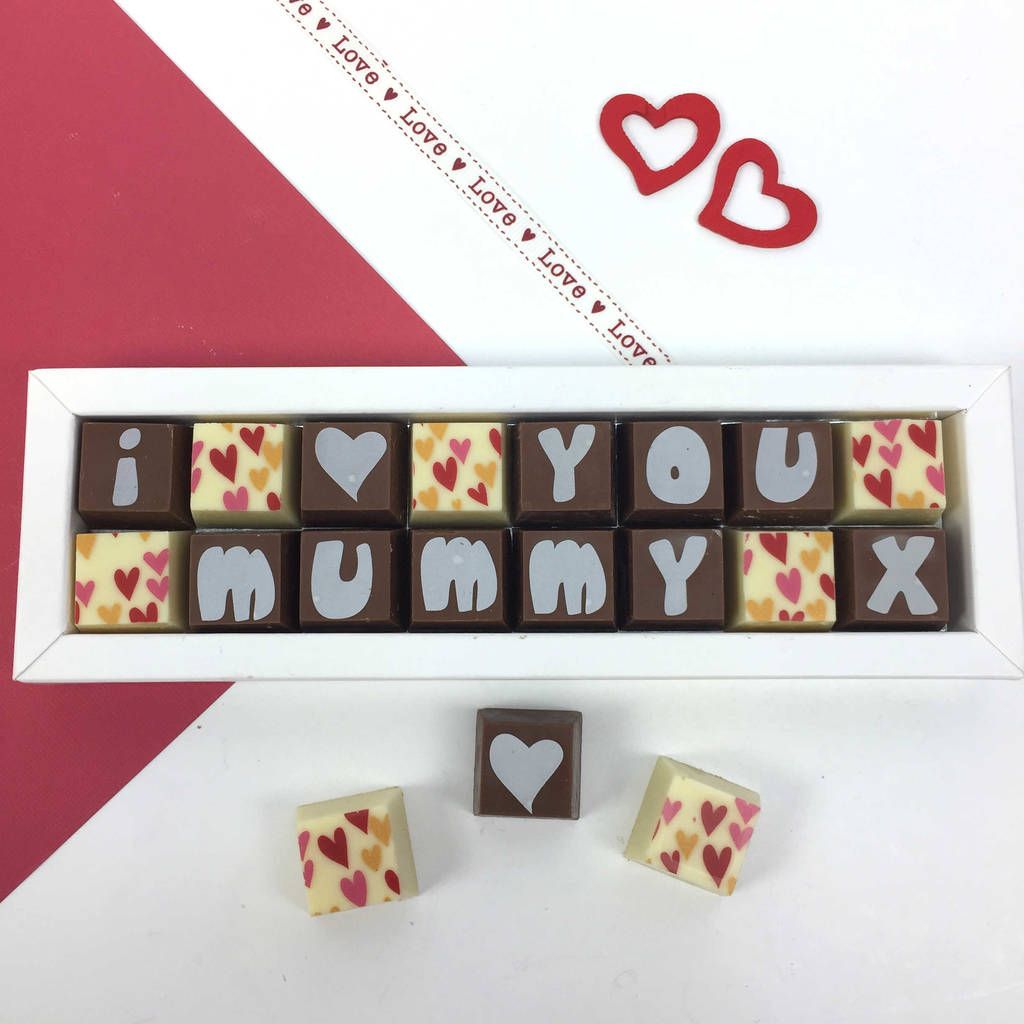 chocolate gift personalised for mum, mom or maman by chocolate by ...