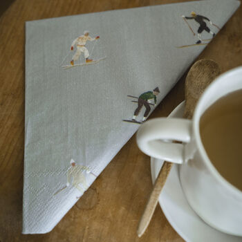 Skiers Paper Napkins Set Of 25, 4 of 4