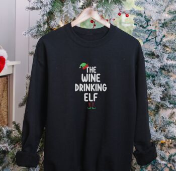 Christmas Wine Drinking Elf Jumper, 5 of 6