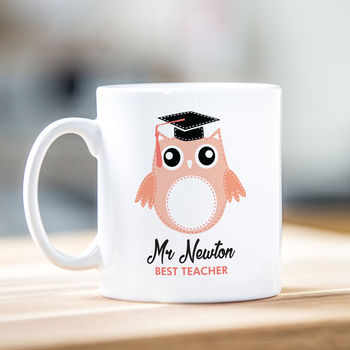 Personalised Teacher Mug, Owl Design, 9 of 10