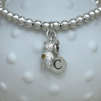 Personalised Teddy Bear Charm Bead Bracelet, 2 of 5