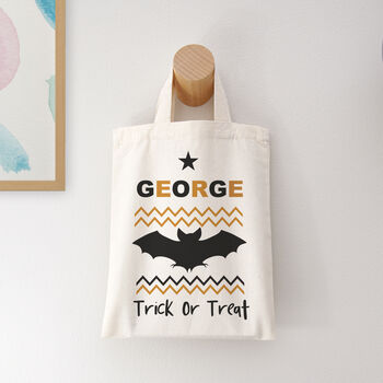 Personalised Cotton Halloween Trick Or Treat Bag, 5 of 12