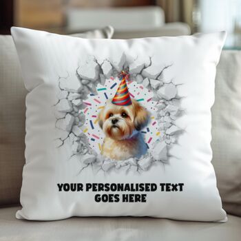 Personalised Lhasa Apso Birthday Break Through Dog, 5 of 8