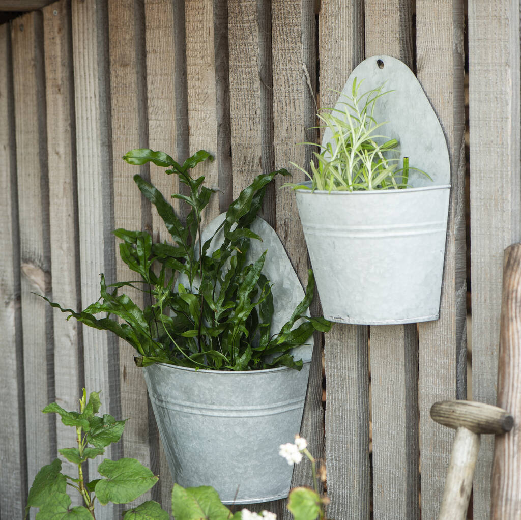 Wall Hanging Zinc Pot By The Little House Shop