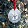 Personalised Festive Wooden Initial Bauble, thumbnail 1 of 2