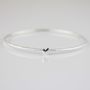 Devotion Silver Bangle With Heart Charm, thumbnail 2 of 7