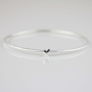 Devotion Silver Bangle With Heart Charm, 2 of 7