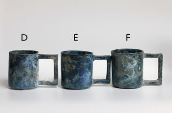 Handmade Japanese Ceramic Mug Blue Gray, 7 of 9