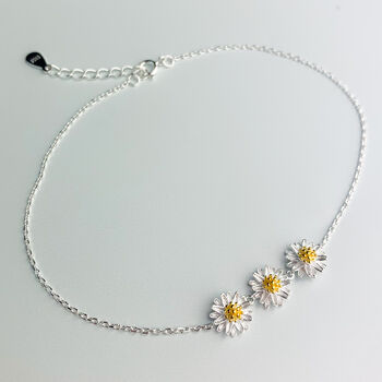 Sterling Silver Daisy Chain Anklet, 2 of 6