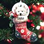 Personalised Samoyed Christmas Stocking Bauble, thumbnail 1 of 2
