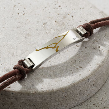 Men’s Leather Cord Personalised Kintsugi Bracelet, 2 of 5