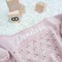 Personalised Knitted Cotton Pointelle Baby Blanket, thumbnail 9 of 11