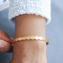 Non Tarnish Wavy Matte Open Cuff Bangle, thumbnail 4 of 7