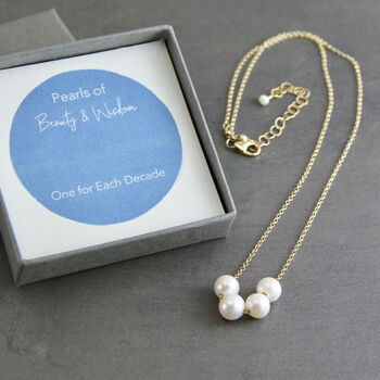 Floating Pearls Special Milestone Birthday Necklace, 4 of 10