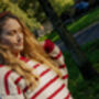 Red Stripe Heart Sleeve Jumper, thumbnail 4 of 6