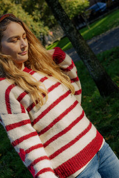 Red Stripe Heart Sleeve Jumper, 4 of 6