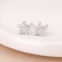 Sterling Silver Sparkling Star Stud Earrings – 5mm, thumbnail 2 of 8
