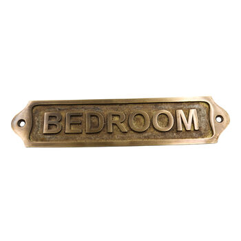 Custom Solid Brass Bedroom Plaque With Vintage Finish, 5 of 11