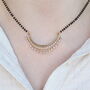 Silver Zircon Mangalsutra Black Bead Earring And Necklace, thumbnail 1 of 10