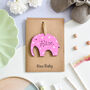 Personalised New Baby Elephant Wooden Gift Card, thumbnail 2 of 7