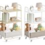 Three Tier Rolling Storage Trolley Fabric Basket, thumbnail 7 of 7
