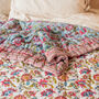 Handmade Vintage Rose Block Print Bedspread Double/King, thumbnail 6 of 10