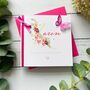 Handmade Name Birthday Card, With Floral Letter, thumbnail 1 of 4