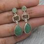Green Amethyst, Sillimanite, Aventurine Silver Earrings, thumbnail 6 of 10