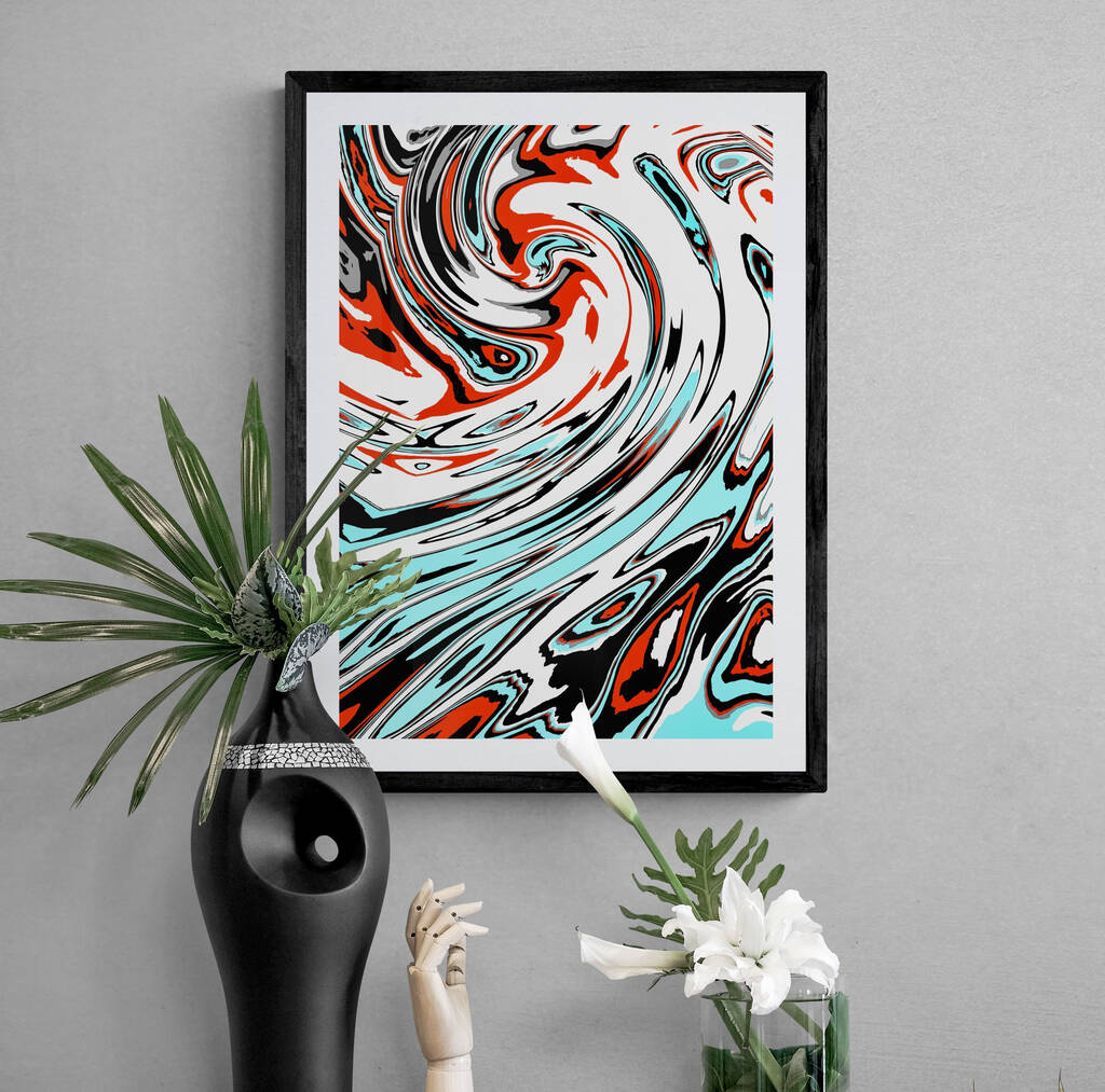 Abstract Wall Art, Colourful Marble Shapes, 1 of 12