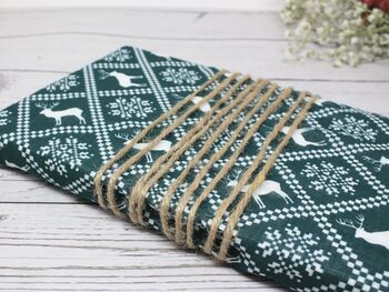 Set Of Three Christmas Furoshiki Fabric Gift Wraps, 2 of 7