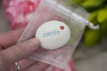 'Uncle' Keepsake Pocket Pebble Letterbox Friendly Gift, 2 of 2