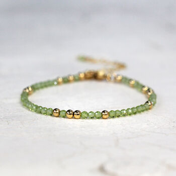 Skinny Peridot Bracelet Gold Or Silver, 6 of 12