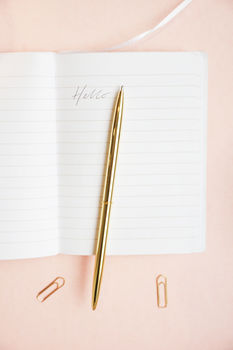 Pair Of Letter Writing Pens Gold And Rose Gold, 3 of 5