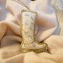 Luxury Irish Linen Festive Wellington Christmas Tree Decoration, thumbnail 3 of 7