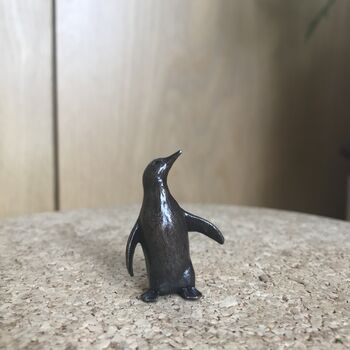Miniature Bronze Penguin Sculpture, 8th Anniversary, 2 of 8