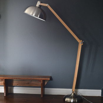 Steel And Wood Floor Lamp, 3 of 3
