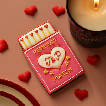 Hand Iced Personalised Perfect Match Biscuit Card, 2 of 3