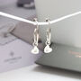 Sterling Silver Heart Charm Hoop Earrings, thumbnail 4 of 4
