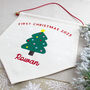 Baby's First Christmas Personalised Decoration Flag, thumbnail 4 of 7