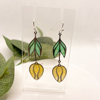 Yellow Flower Statement Drop Earrings For Her, 7 of 11
