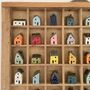 56 Handcrafted Ceramic Houses In Printer's Tray Display, thumbnail 3 of 12