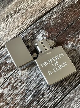 Personalised Engraved Silver Chrome Lighter, 4 of 9