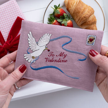 Valentine's Personalised Embroidered Keepsake Envelope, 2 of 8
