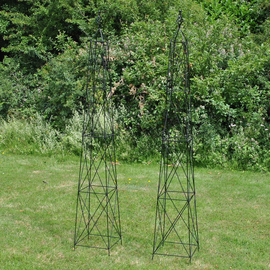 Parisian Style Metal Garden Obelisks Set Of Two By Garden Selections